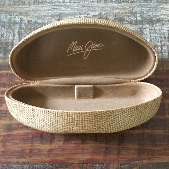 Maui Jim Hard Case Clamshell Tan Woven Wicker Sunglass Case - Picture 7 of 11